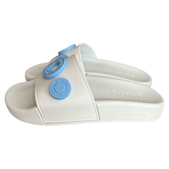 Burberry Blue Furley Logo-Embellished Sandals, IT35/US5 - Picture 4 of 16